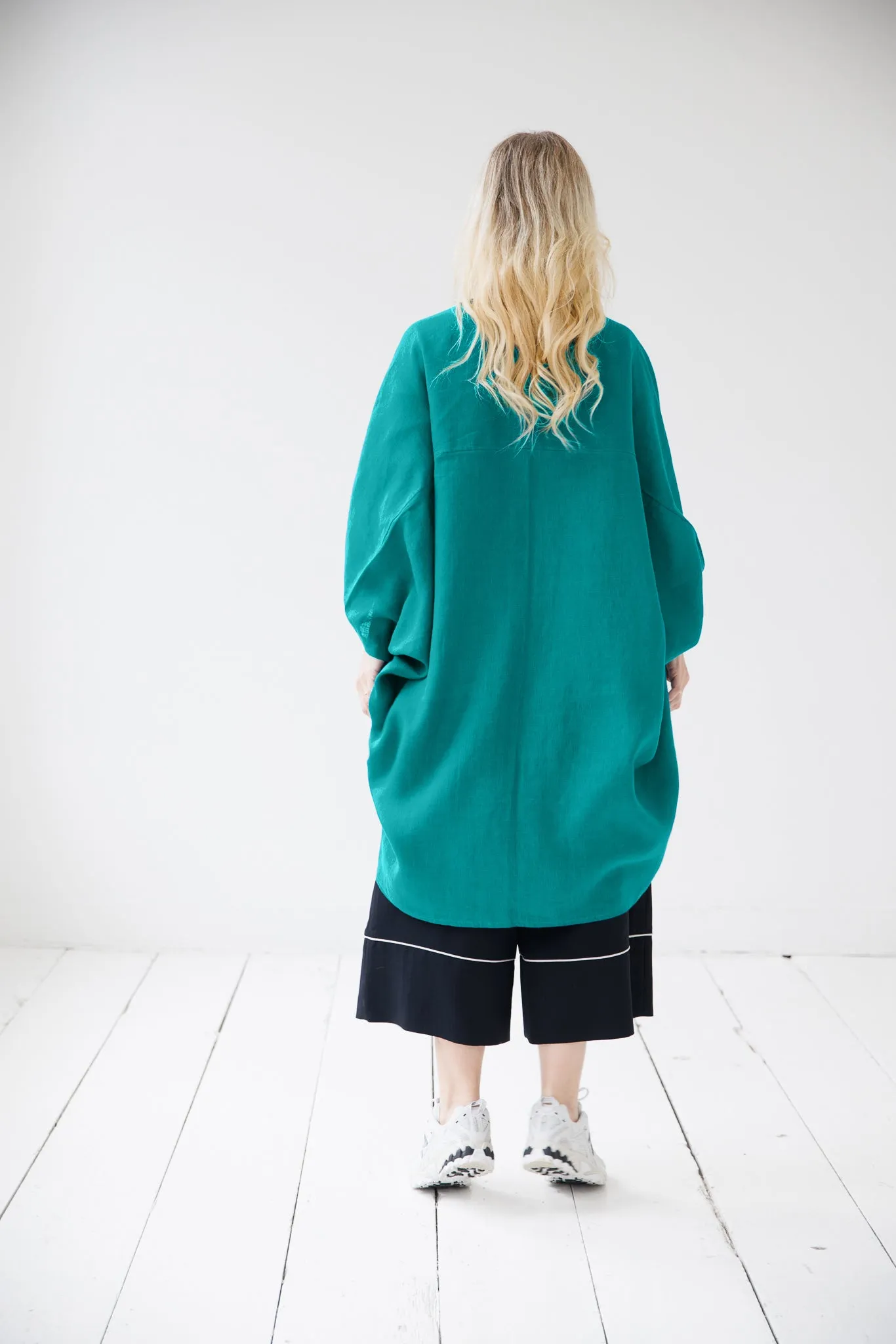 NEW! LINEN Kimono Viridian Green