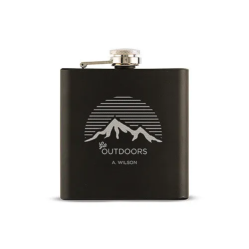 Personalized Black Hip Flask