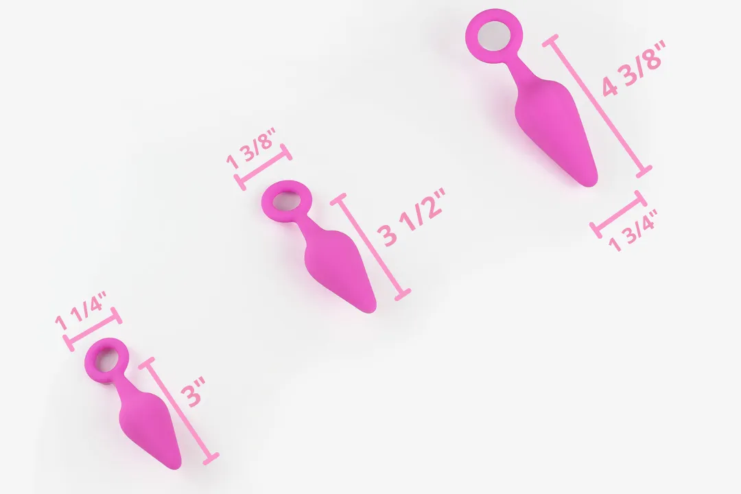 Pink Silicone Anal Training Plug Set