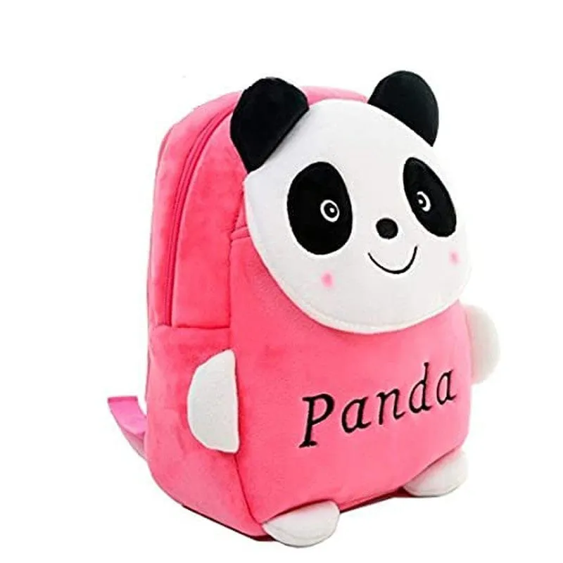 Premium Quality Soft Design Pink Panda Shape School Bag for Kids - 14 Inches