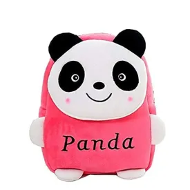 Premium Quality Soft Design Pink Panda Shape School Bag for Kids - 14 Inches