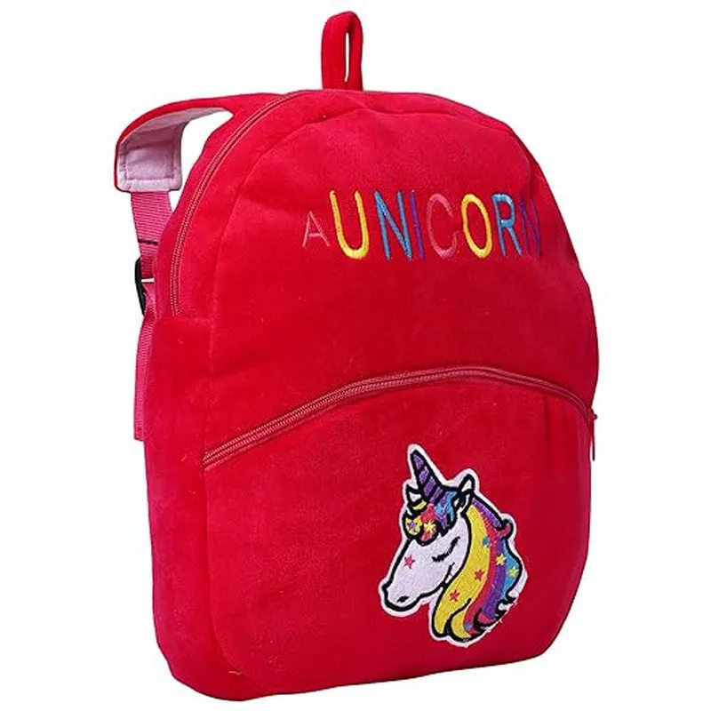 Premium Quality Soft Design Rani Unicorn Shape School Bag for Kids - 14 Inches