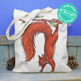 Red Squirrel Eco Tote Bag ~ Made from Recycled Plastic!