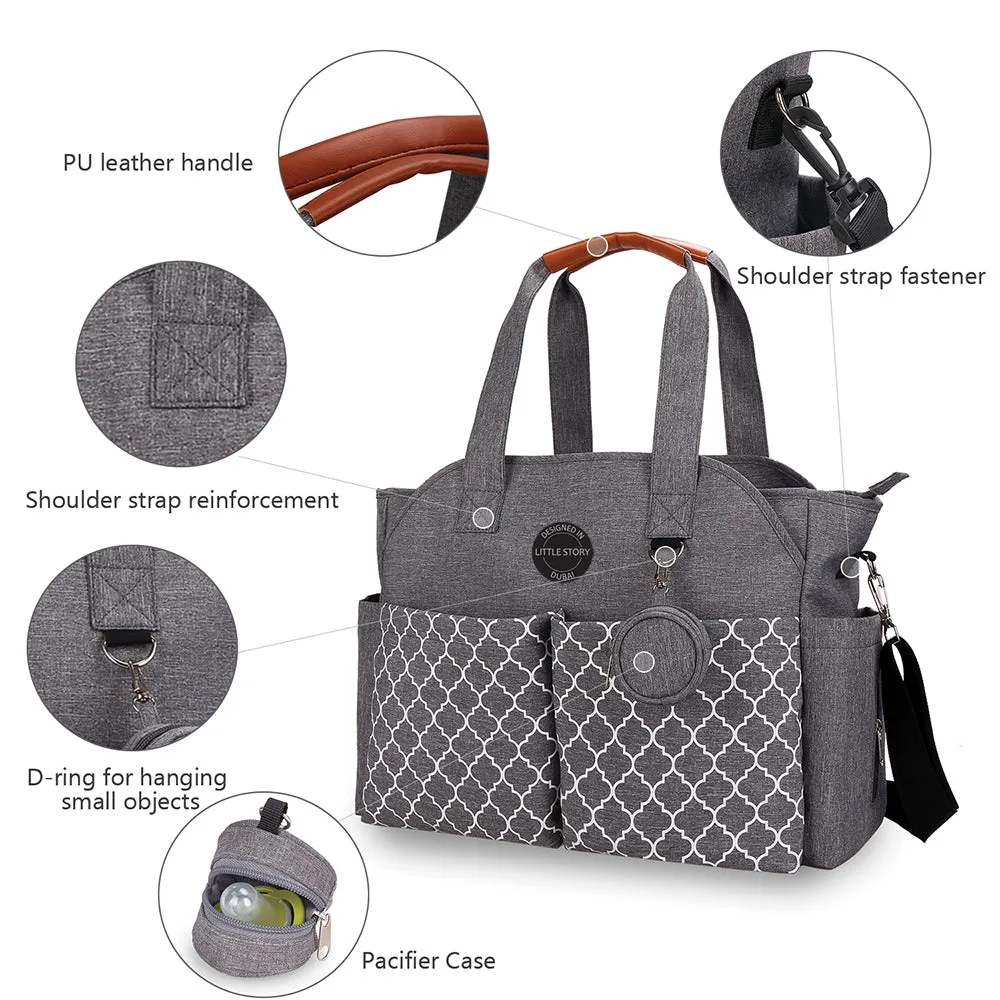 Signature Diaper Bag - Grey