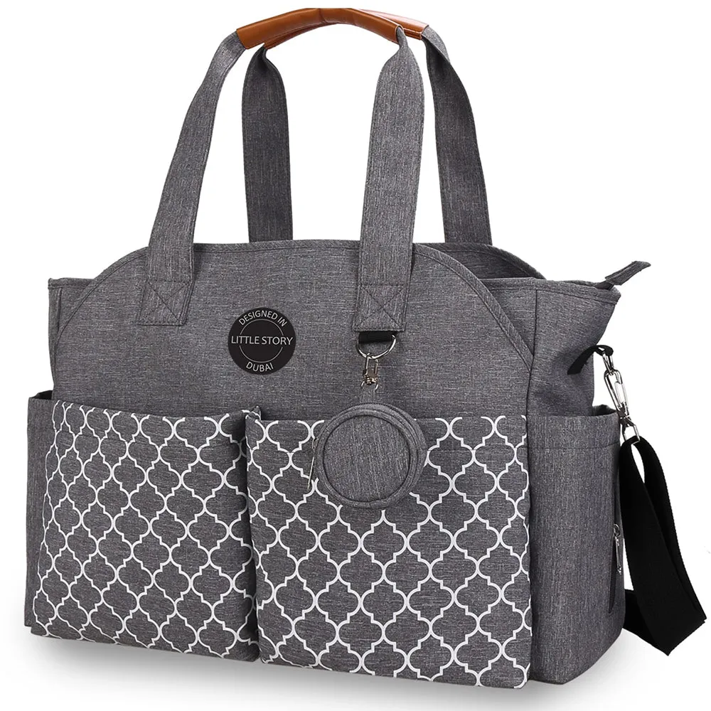 Signature Diaper Bag - Grey