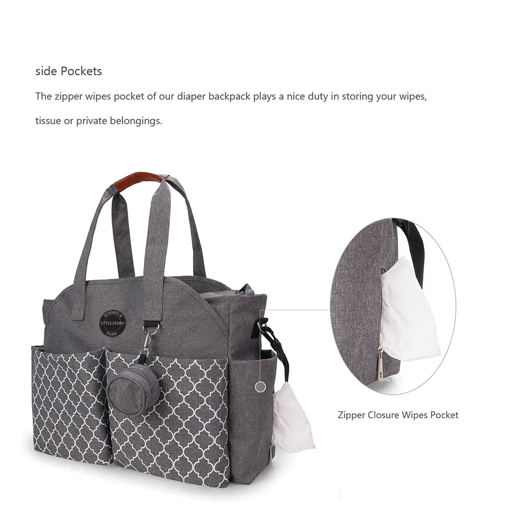 Signature Diaper Bag - Grey