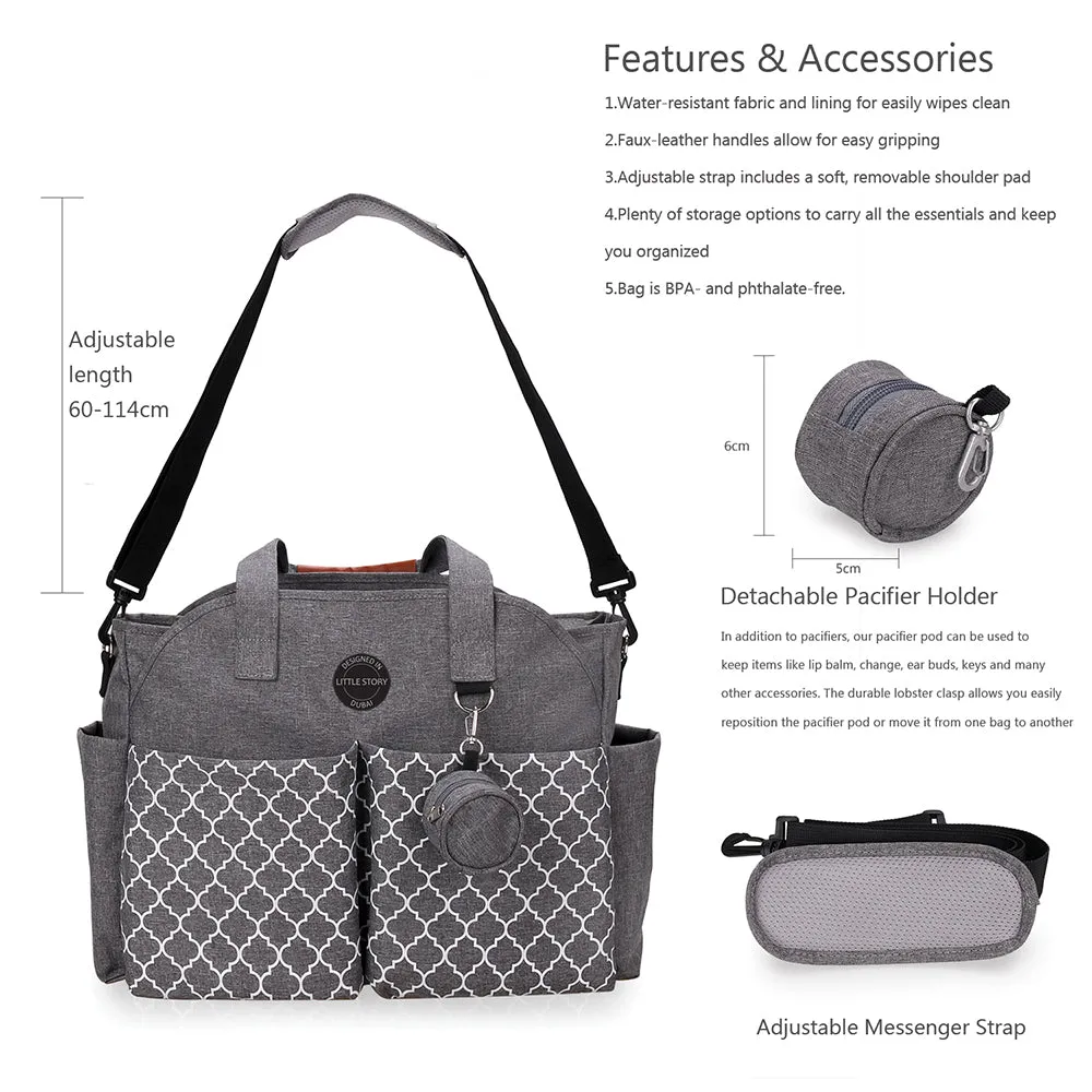 Signature Diaper Bag - Grey