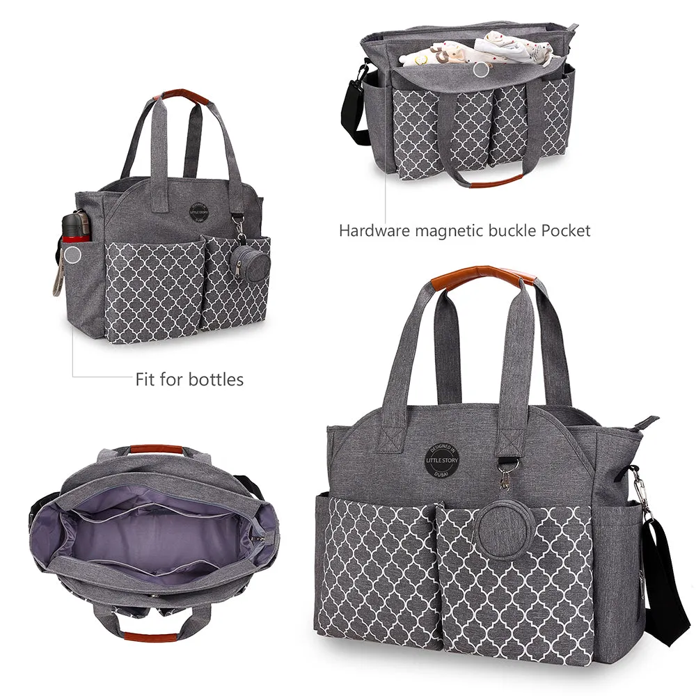 Signature Diaper Bag - Grey