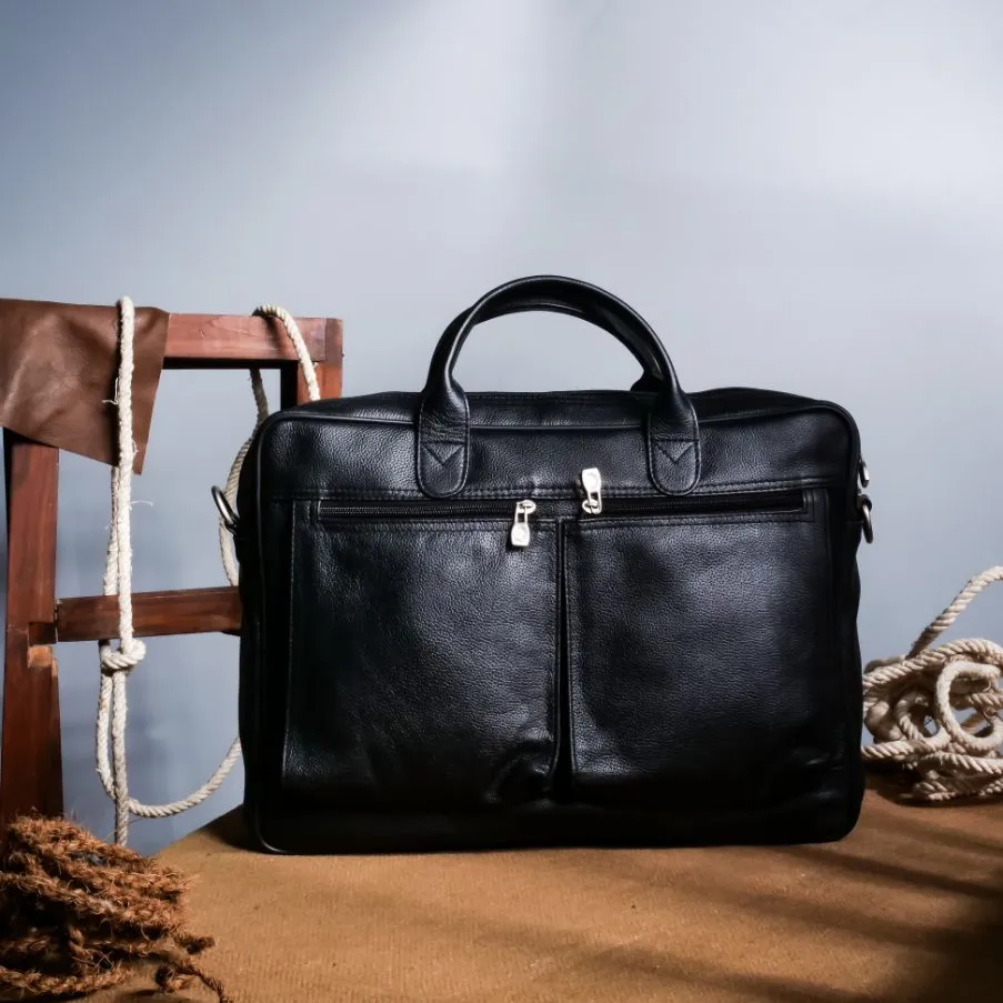 The Ultimate Black Leather Briefcase Bag