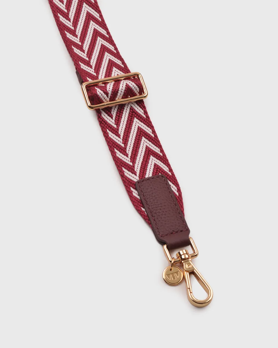 Webbing Bag Strap (Burgundy/White)