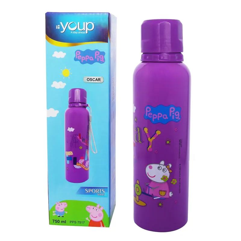 Youp Stainless Steel Purple Color Peppa Pig Kids Water Bottle  OSCAR - 750 ml