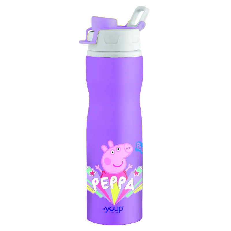 Youp Stainless Steel Purple Color Peppa Pig Kids Water Bottle TUKTUK - 750 ml